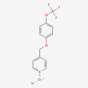 molecular formula C14H10BrF3O2Zn B14889502 4-[4-(Trifluoromethoxy)phenoxymethyl]phenylZinc bromide 