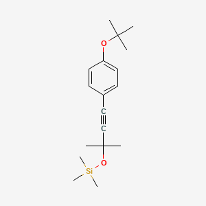 molecular formula C18H28O2Si B14889503 [3-(4-tert-Butoxy-phenyl)-1,1-dimethyl-prop-2-ynyloxy]-trimethyl-silane 