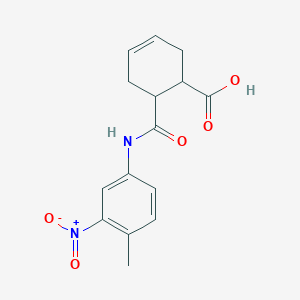 molecular formula C15H16N2O5 B14889511 6-[(4-Methyl-3-nitrophenyl)carbamoyl]cyclohex-3-ene-1-carboxylic acid 