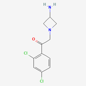 molecular formula C11H12Cl2N2O B1488956 2-(3-氨基氮杂环丁-1-基)-1-(2,4-二氯苯基)乙烷-1-酮 CAS No. 2098009-90-4