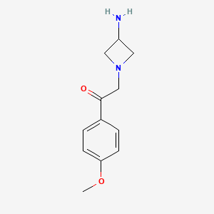 molecular formula C12H16N2O2 B1488957 2-(3-Aminoazetidin-1-yl)-1-(4-methoxyphenyl)ethan-1-one CAS No. 2098011-38-0