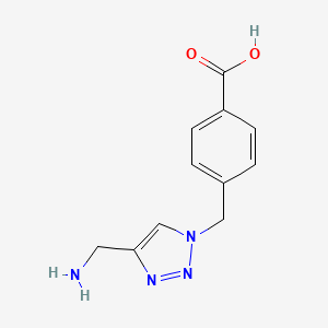 molecular formula C11H12N4O2 B1488960 4-((4-(aminomethyl)-1H-1,2,3-triazol-1-yl)methyl)benzoic acid CAS No. 2098063-95-5
