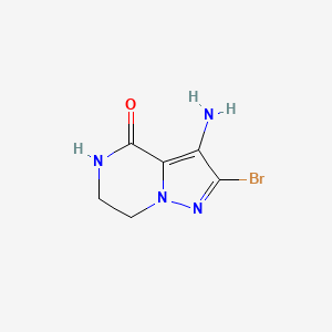 molecular formula C6H7BrN4O B14889642 3-Amino-2-bromo-6,7-dihydropyrazolo[1,5-a]pyrazin-4(5H)-one 