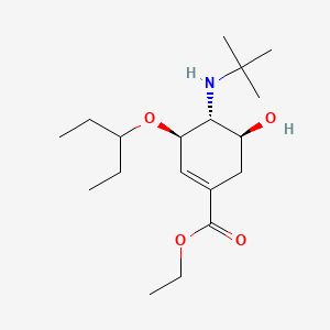 molecular formula C18H33NO4 B14889645 Ethyl (3R,4R,5S)-4-(tert-butylamino)-5-hydroxy-3-(pentan-3-yloxy)cyclohex-1-ene-1-carboxylate 