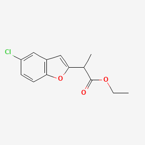 molecular formula C13H13ClO3 B14889691 Ethyl 2-(5-chlorobenzofuran-2-yl)propanoate 