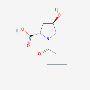 molecular formula C11H19NO4 B14889698 (2S,4R)-1-(3,3-Dimethylbutanoyl)-4-hydroxypyrrolidine-2-carboxylic acid 