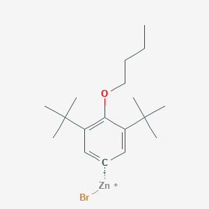 molecular formula C18H29BrOZn B14889726 (4-n-Butyloxy-3,5-di-t-butylphenyl)Zinc bromide 