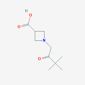 molecular formula C10H17NO3 B1488977 1-(3,3-Dimethyl-2-oxobutyl)azetidine-3-carboxylic acid CAS No. 2098077-54-2