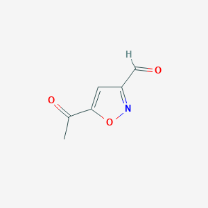 molecular formula C6H5NO3 B14889792 5-Acetylisoxazole-3-carbaldehyde 