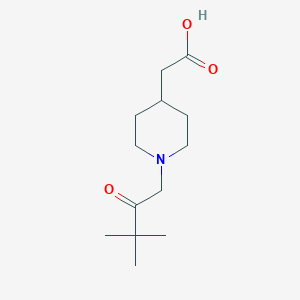 molecular formula C13H23NO3 B1488980 2-(1-(3,3-二甲基-2-氧代丁基)哌啶-4-基)乙酸 CAS No. 2098077-48-4