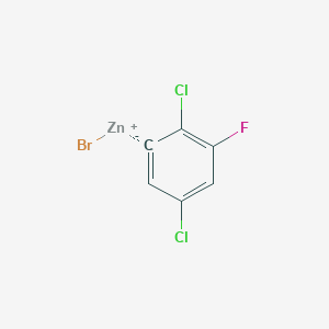 molecular formula C6H2BrCl2FZn B14889821 2,5-Dichloro-3-fluorophenylZinc bromide 