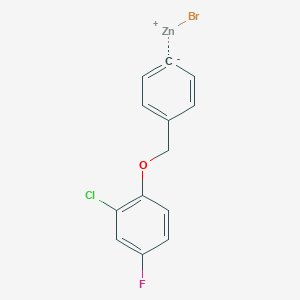 molecular formula C13H9BrClFOZn B14889828 4-(2-Chloro-4-fluorophenoxymethyl)phenylZinc bromide 