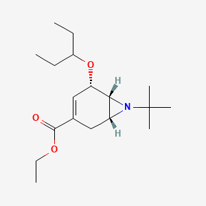 molecular formula C18H31NO3 B14889857 Ethyl (1R,5S,6R)-7-(tert-butyl)-5-(pentan-3-yloxy)-7-azabicyclo[4.1.0]hept-3-ene-3-carboxylate 