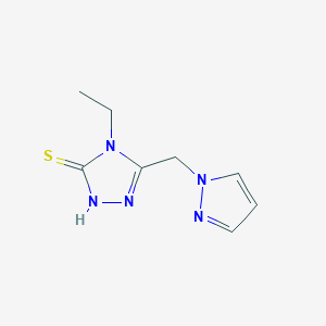 4-ethyl-5-(1H-pyrazol-1-ylmethyl)-4H-1,2,4-triazole-3-thiol