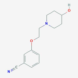 molecular formula C14H18N2O2 B14889937 3-(2-(4-Hydroxypiperidin-1-yl)ethoxy)benzonitrile 