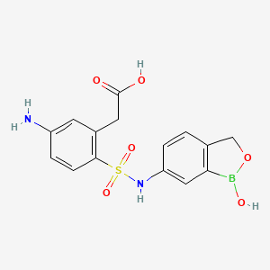 molecular formula C15H15BN2O6S B14889987 2-(5-Amino-2-(N-(1-hydroxy-1,3-dihydrobenzo[c][1,2]oxaborol-6-yl)sulfamoyl)phenyl)acetic acid 