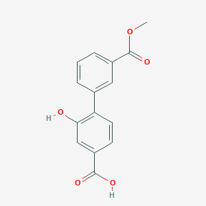 molecular formula C15H12O5 B14889995 3-Hydroxy-4-(3-methoxycarbonylphenyl)benzoic acid CAS No. 1261977-41-6