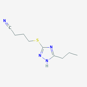 molecular formula C9H14N4S B14890021 4-((5-Propyl-4h-1,2,4-triazol-3-yl)thio)butanenitrile 