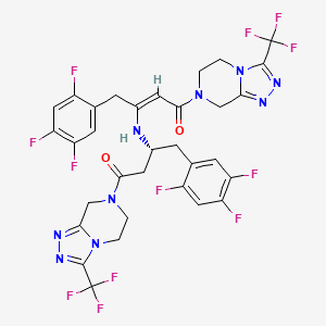 molecular formula C32H25F12N9O2 B14890028 (R,Z)-3-((4-Oxo-4-(3-(trifluoromethyl)-5,6-dihydro-[1,2,4]triazolo[4,3-a]pyrazin-7(8H)-yl)-1-(2,4,5-trifluorophenyl)butan-2-yl)amino)-1-(3-(trifluoromethyl)-5,6-dihydro-[1,2,4]triazolo[4,3-a]pyrazin-7(8H)-yl)-4-(2,4,5-trifluorophenyl)but-2-en-1-one 