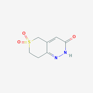 molecular formula C7H8N2O3S B1489006 2H,3H,5H,7H,8H-6lambda6-thiopyrano[4,3-c]pyridazine-3,6,6-trione CAS No. 1275294-31-9