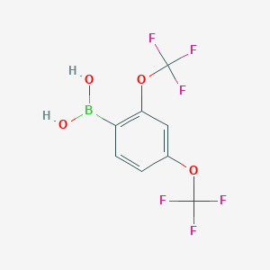 molecular formula C8H5BF6O4 B14890062 Boronic acid, [2,4-bis(trifluoromethoxy)phenyl]- 