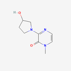 molecular formula C9H13N3O2 B1489010 3-(3-hydroxypyrrolidin-1-yl)-1-methylpyrazin-2(1H)-one CAS No. 1344096-13-4