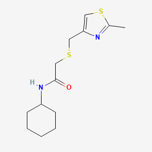 molecular formula C13H20N2OS2 B14890119 n-Cyclohexyl-2-(((2-methylthiazol-4-yl)methyl)thio)acetamide 