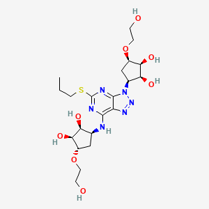 molecular formula C21H34N6O8S B14890140 (1S,2S,3S,5S)-3-((3-((1S,2S,3S,4R)-2,3-Dihydroxy-4-(2-hydroxyethoxy)cyclopentyl)-5-(propylthio)-3H-[1,2,3]triazolo[4,5-d]pyrimidin-7-yl)amino)-5-(2-hydroxyethoxy)cyclopentane-1,2-diol 