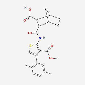 3-{[4-(2,5-Dimethylphenyl)-3-(methoxycarbonyl)thiophen-2-yl]carbamoyl}bicyclo[2.2.1]heptane-2-carboxylic acid