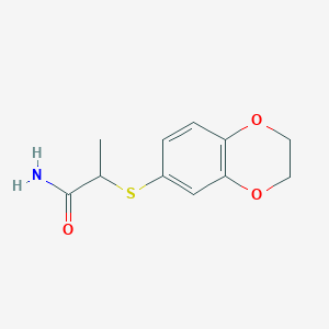 molecular formula C11H13NO3S B14890162 2-((2,3-Dihydrobenzo[b][1,4]dioxin-6-yl)thio)propanamide 