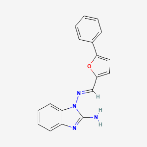 molecular formula C18H14N4O B14890188 N~1~-[(E)-(5-phenylfuran-2-yl)methylidene]-1H-benzimidazole-1,2-diamine 