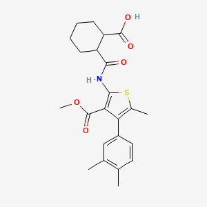 molecular formula C23H27NO5S B14890204 2-{[4-(3,4-Dimethylphenyl)-3-(methoxycarbonyl)-5-methylthiophen-2-yl]carbamoyl}cyclohexanecarboxylic acid 