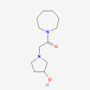 molecular formula C12H22N2O2 B1489021 1-(Azepan-1-yl)-2-(3-hydroxypyrrolidin-1-yl)ethan-1-one CAS No. 1467429-13-5