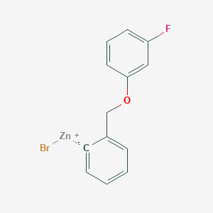 molecular formula C13H10BrFOZn B14890216 2-[(3'-Fluorophenoxy)methyl]phenylZinc bromide 