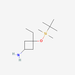 molecular formula C12H27NOSi B14890230 cis-3-((tert-Butyldimethylsilyl)oxy)-3-ethylcyclobutanamine 