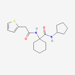 molecular formula C18H26N2O2S B14890235 N-cyclopentyl-1-[(thiophen-2-ylacetyl)amino]cyclohexanecarboxamide 