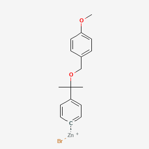 molecular formula C17H19BrO2Zn B14890242 (4-(2-((4-MethoxybenZyl)oxy)propan-2-yl)phenyl)Zinc bromide 