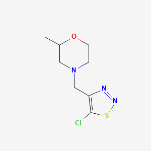 molecular formula C8H12ClN3OS B14890251 4-((5-Chloro-1,2,3-thiadiazol-4-yl)methyl)-2-methylmorpholine 