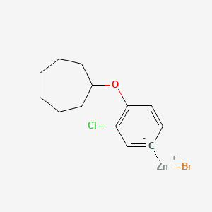 molecular formula C13H16BrClOZn B14890264 3-Chloro-4-cycloheptyloxyphenylZinc bromide 