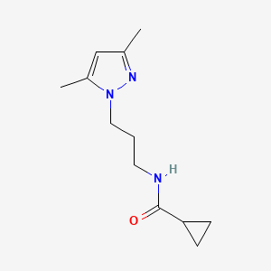 molecular formula C12H19N3O B14890273 n-(3-(3,5-Dimethyl-1h-pyrazol-1-yl)propyl)cyclopropanecarboxamide 