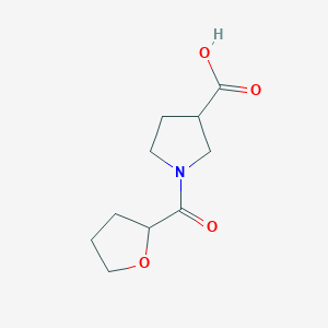 molecular formula C10H15NO4 B1489028 1-(Oxolane-2-carbonyl)pyrrolidine-3-carboxylic acid CAS No. 1342045-04-8