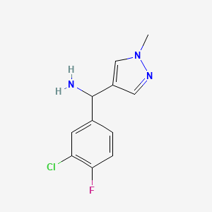 (3-chloro-4-fluorophenyl)(1-methyl-1H-pyrazol-4-yl)methanamine