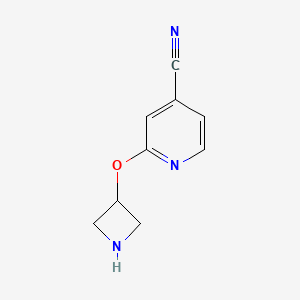 molecular formula C9H9N3O B1489030 2-(氮杂环丁-3-氧基)异烟酰腈 CAS No. 1341688-81-0