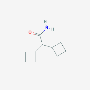 molecular formula C10H17NO B14890431 2,2-Dicyclobutylacetamide 