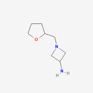 molecular formula C8H16N2O B1489046 1-[(Oxolan-2-yl)methyl]azetidin-3-amine CAS No. 1341433-40-6