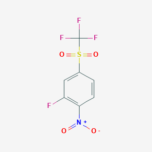 molecular formula C7H3F4NO4S B14890500 2-Fluoro-1-nitro-4-((trifluoromethyl)sulfonyl)benzene 