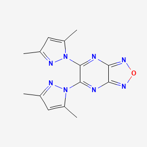 molecular formula C14H14N8O B14890511 5,6-Bis-(3,5-dimethyl-pyrazol-1-yl)-[1,2,5]oxadiazolo[3,4-b]pyrazine 