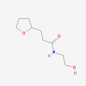 molecular formula C9H17NO3 B14890535 n-(2-Hydroxyethyl)-3-(tetrahydrofuran-2-yl)propanamide 