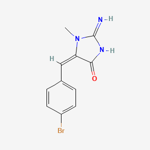 molecular formula C11H10BrN3O B14890572 (5E)-5-[(4-bromophenyl)methylidene]-2-imino-1-methylimidazolidin-4-one 