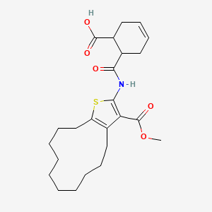 6-{[3-(Methoxycarbonyl)-4,5,6,7,8,9,10,11,12,13-decahydrocyclododeca[b]thiophen-2-yl]carbamoyl}cyclohex-3-ene-1-carboxylic acid